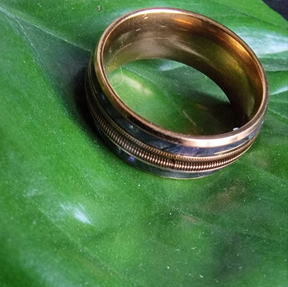 Stainless Steel goldtone band/ring Size 9.